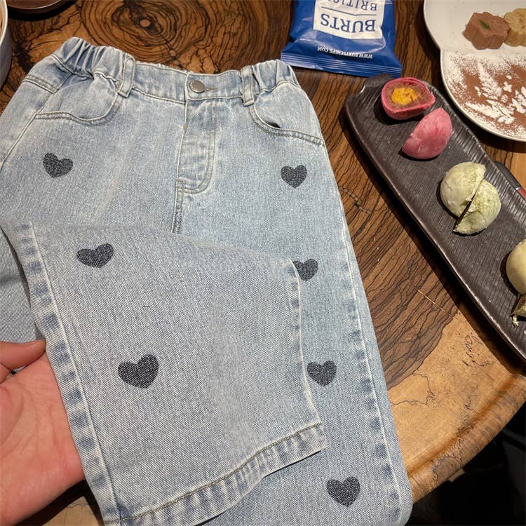 Blue Heart Wide-Leg Denim Jeans for wholesale on Faire9