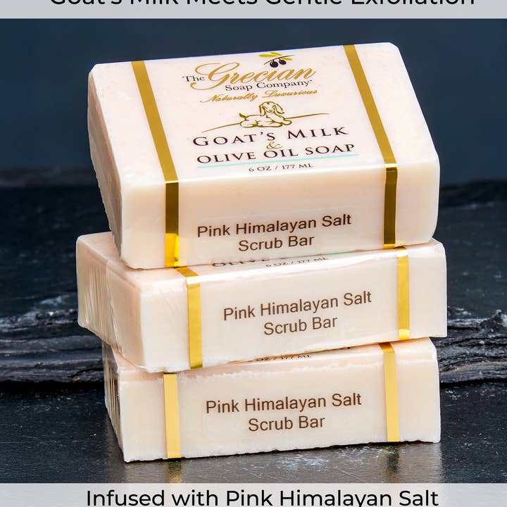 The Grecian Soap Company - Wholesale Bar Soap - Pink Himalayan Anti-Inflammatory Salt Exfoliating Scrub Bar0