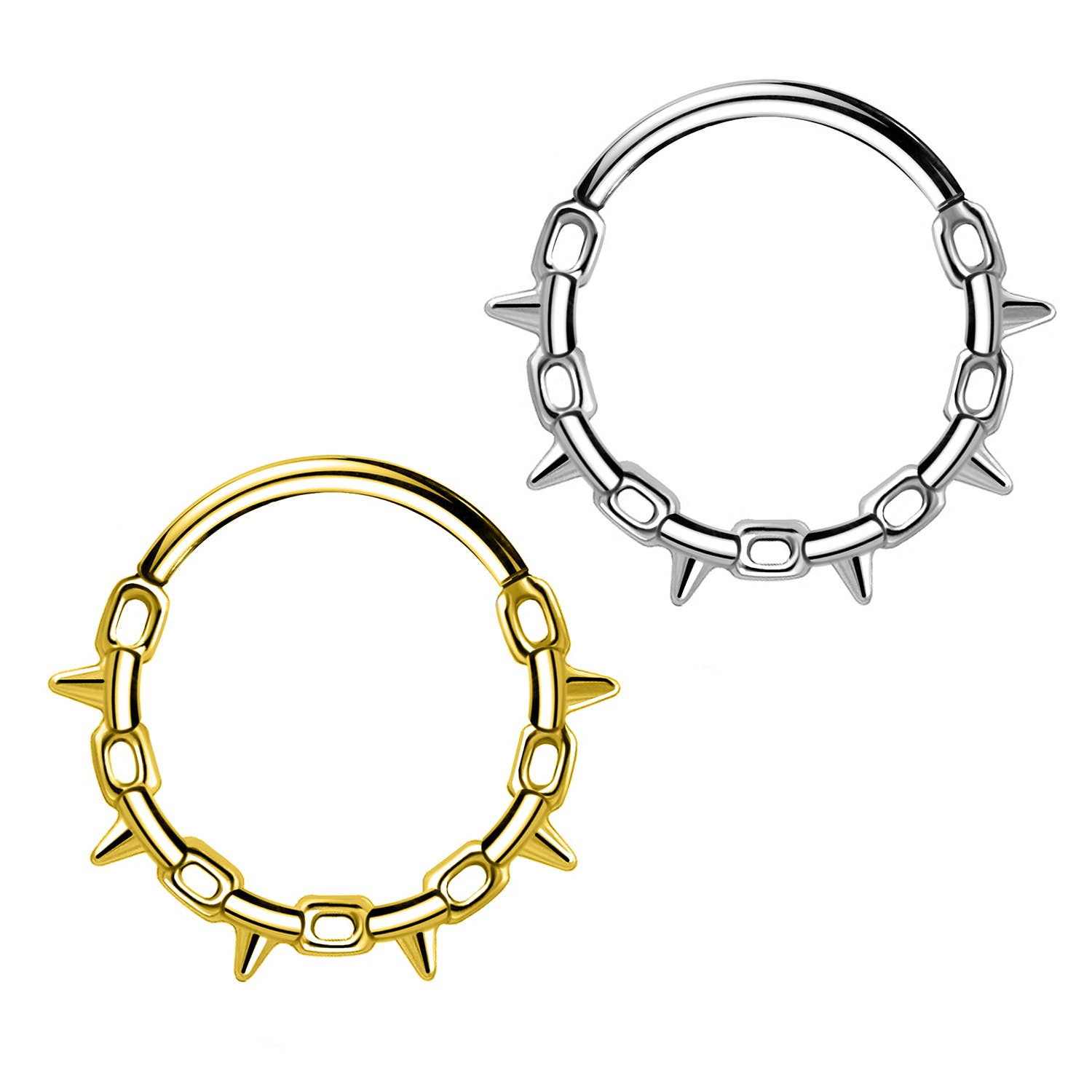 Awaken - Wholesale Single Earring - Triangle and Chain Clicker Hoop Piercing2