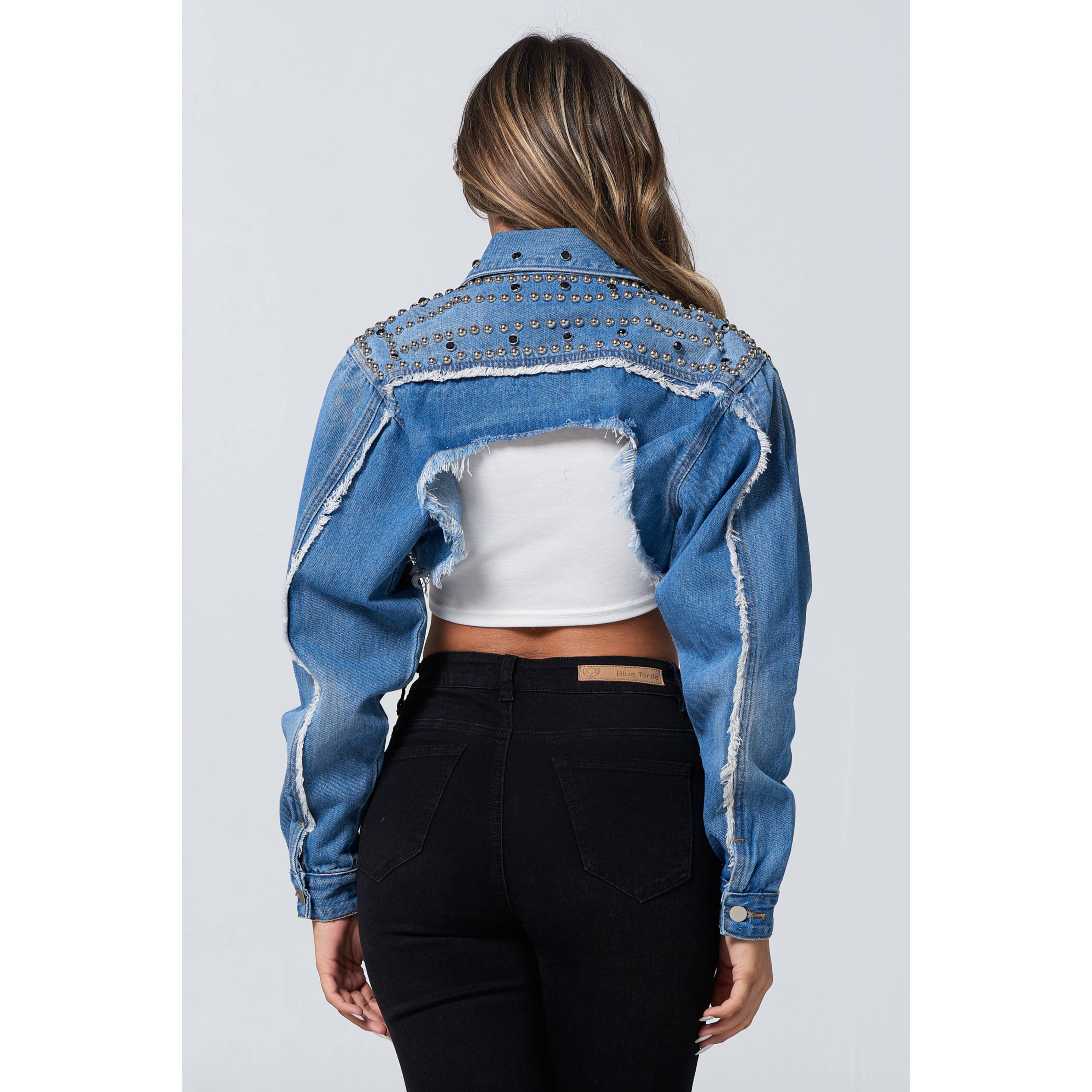 Blue Turtle - Wholesale Spijkerjack/spijkerjas - Dames - Cropjack met rock-'n-roll-studs, medium9