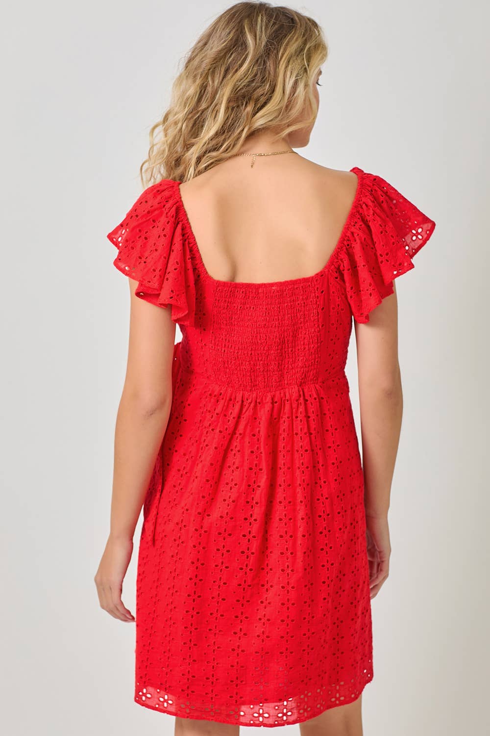 Mystree - Wholesale Dress - Women's - 61052 Surplice Neck Flutter Sleeve Tie Dress 11