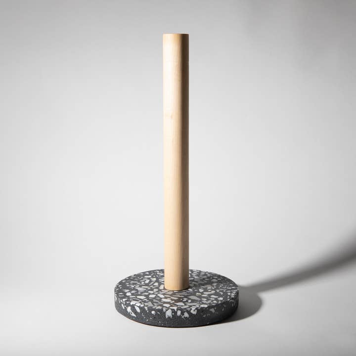 Paper Towel Holder | Chunky Black Terrazzo for wholesale by pretti.cool