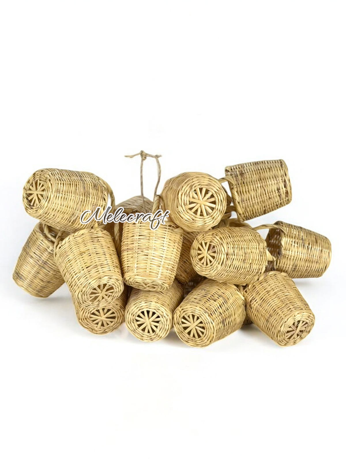 Melecraft - Wholesale Basket - Handwoven Mini Basket Ornaments – Natural Rattan Decor2