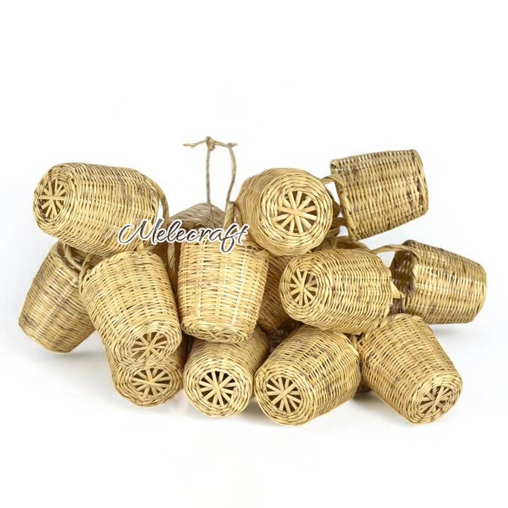 Melecraft - Wholesale Basket - Handwoven Mini Basket Ornaments – Natural Rattan Decor2