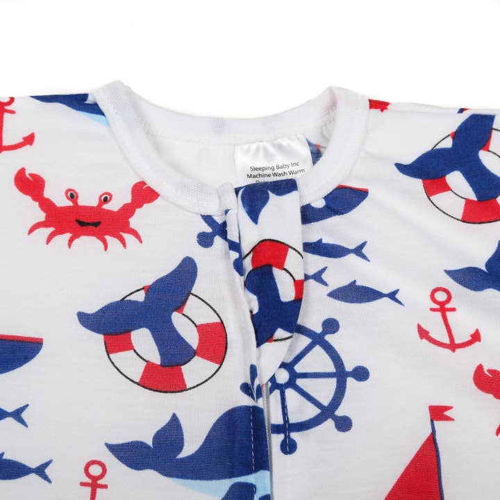 Sleeping Baby - Wholesale Sleepsuit - Baby - Boy Nautical Flying Squirrel Pajama - Lightweight
