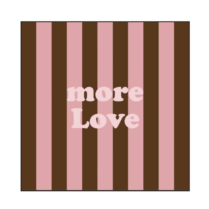 Striped paper napkin more love x20 for wholesale by Opjet Paris