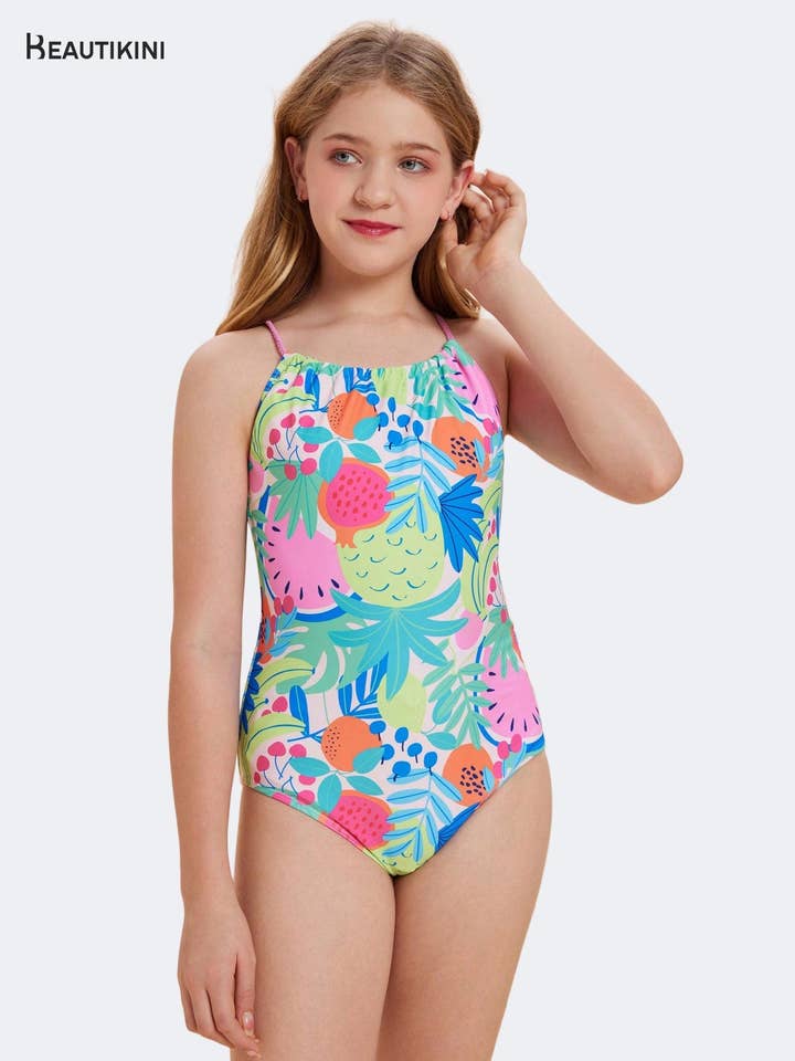 BEAUTIKINI Girls' Fruity Crisscross - Strap Swimsuit for wholesale by Beautikini