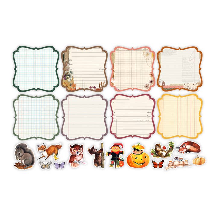 Pretty Little Studio – Engroshandel Håndværk forsyninger – Cornucopia Fallbeslag Tag Ephemera - 21 stk1