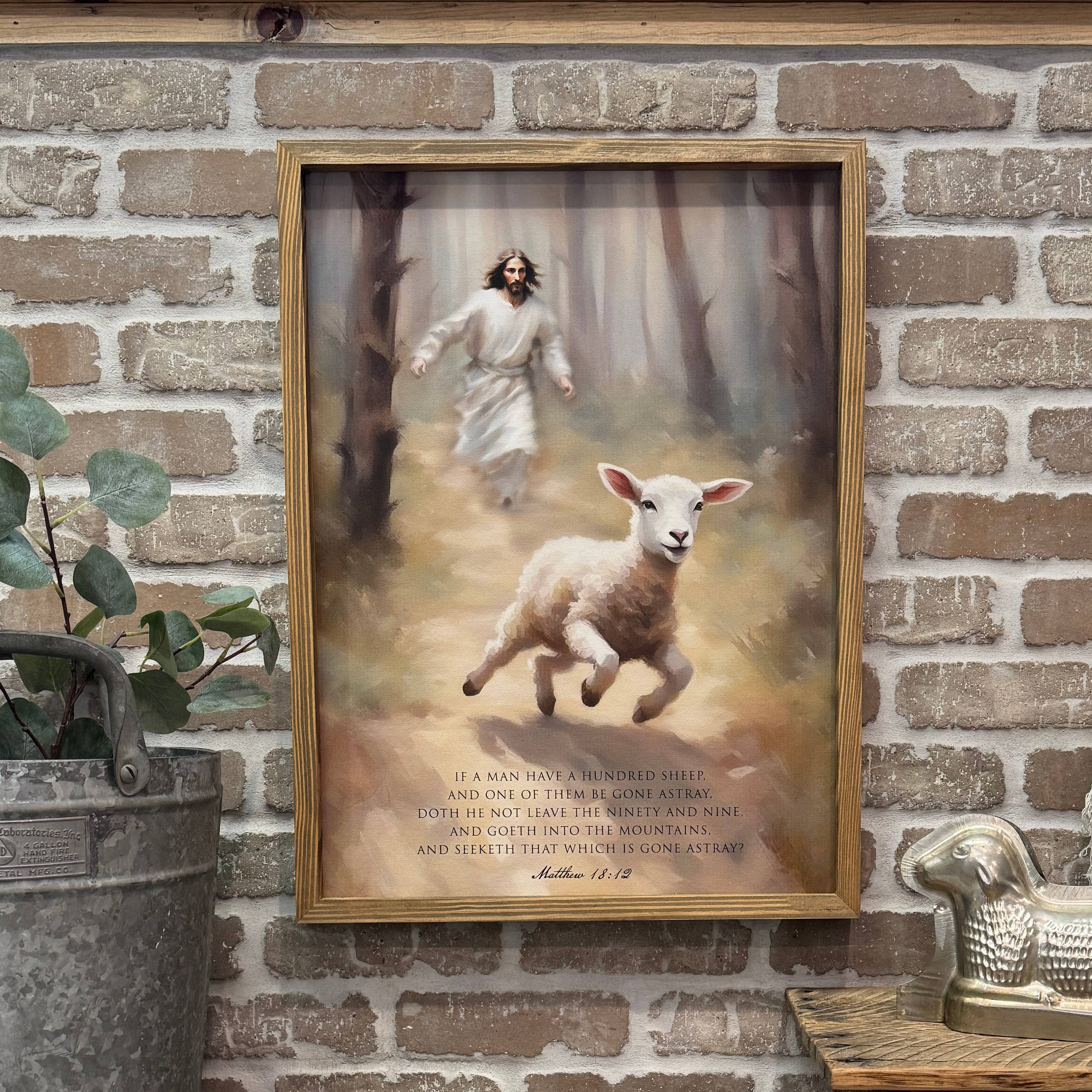 Hangout Home - Wholesale Art Print - Jesus Chasing the Lost Sheep - Scripture Wall Art4