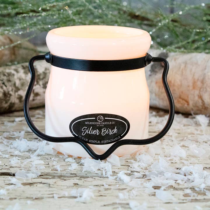 Milkhouse Candle Company - Vente Bougie en bocal - Bougie en pot de crème de 5 oz : bouleau argenté1