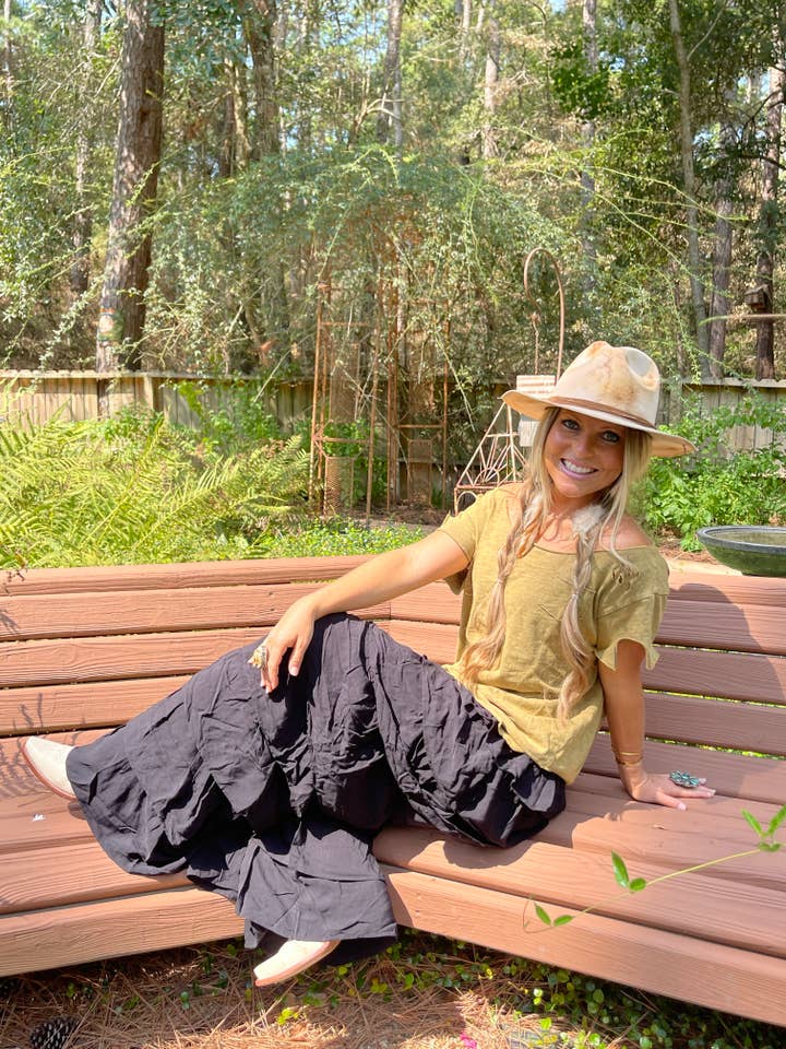 A Rare Bird Shop - Wholesale Tunic - Women's - Mustard Washed Distressed Ripped Shirt
