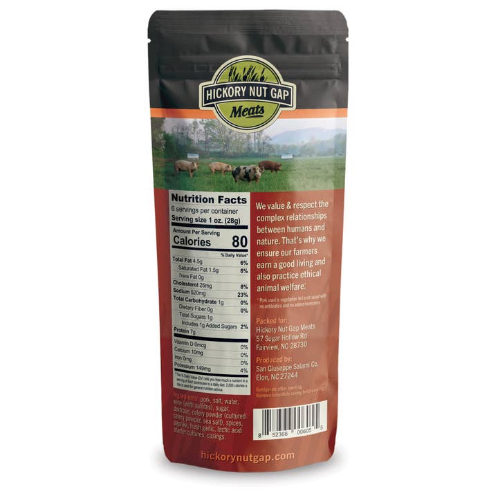 Hickory Nut Gap - Wholesale Salami - Hickory Nut Gap Hot Sopressata Salami 6oz (case of 12)1