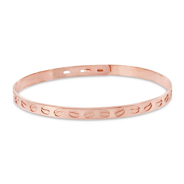 Jonc plaqué or rose 925 Grain de café pour la vente par Enomis