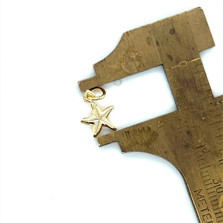 The Bead Bazaar - Wholesale Individual Charm/Pendant - 18K Gold Filled Mini Starfish Charm