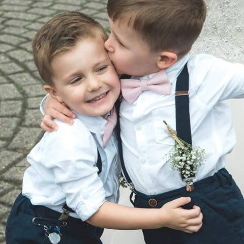 Dickie Bow – wholesale Bow Tie - Kids – Tallulah Boys Dusty Pink Bow Tie3