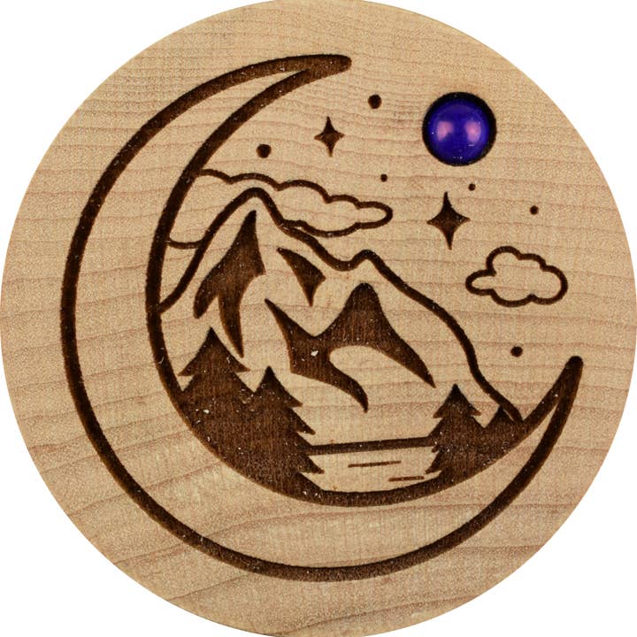 Woodcutts Inc. - Wholesale Gift Box - Crescent Moon Wood Dreambox - Lapis Lazuli