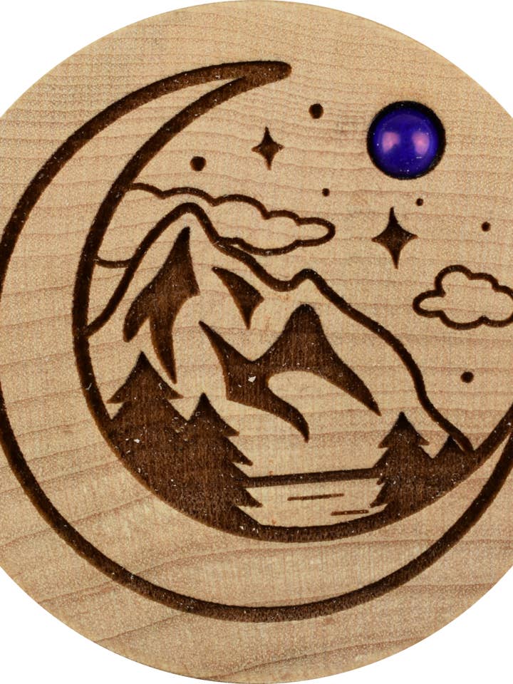 Halvmåne Træ Dreambox - Lapis Lazuli for engroshandel hos Woodcutts Inc.