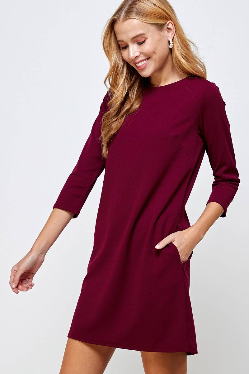 Vanilla Monkey - Wholesale Dress - Women's - Solid Shift Dress1