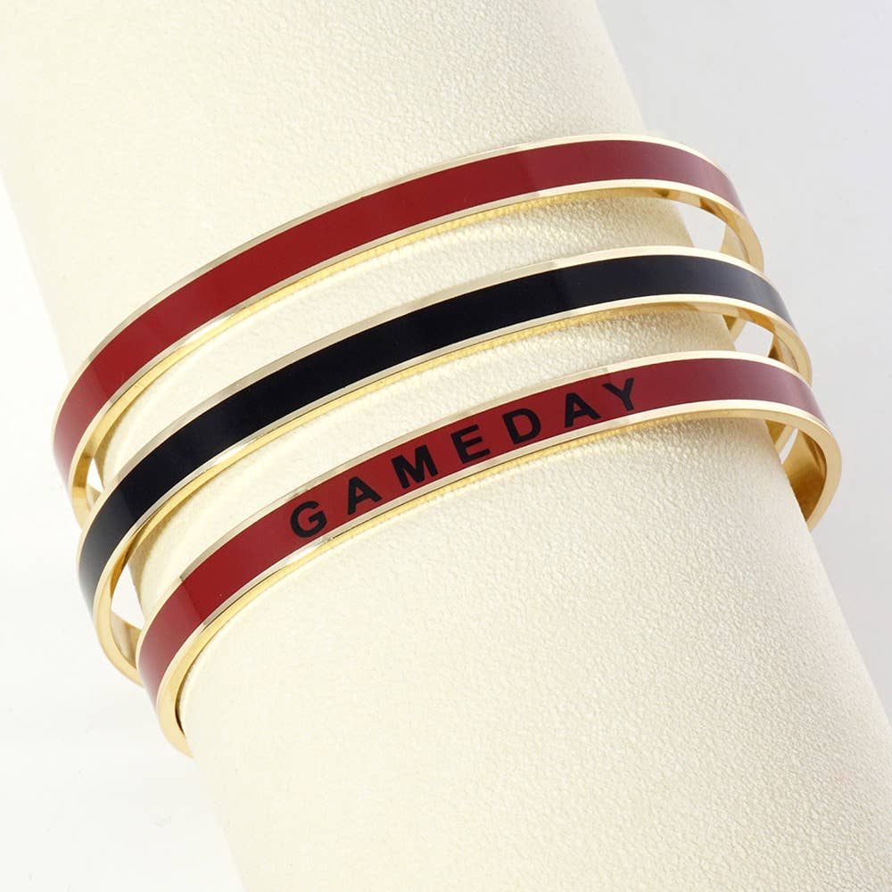 Sensibling Corp. – wholesale Manschettarmband – Guldpläterat GAMEDAY-meddelande emaljarmband7