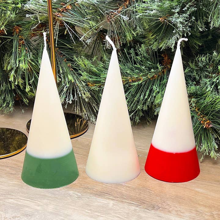 White Christmas Pillar Candle - Ombre Christmas Candles for wholesale by Eli and Things