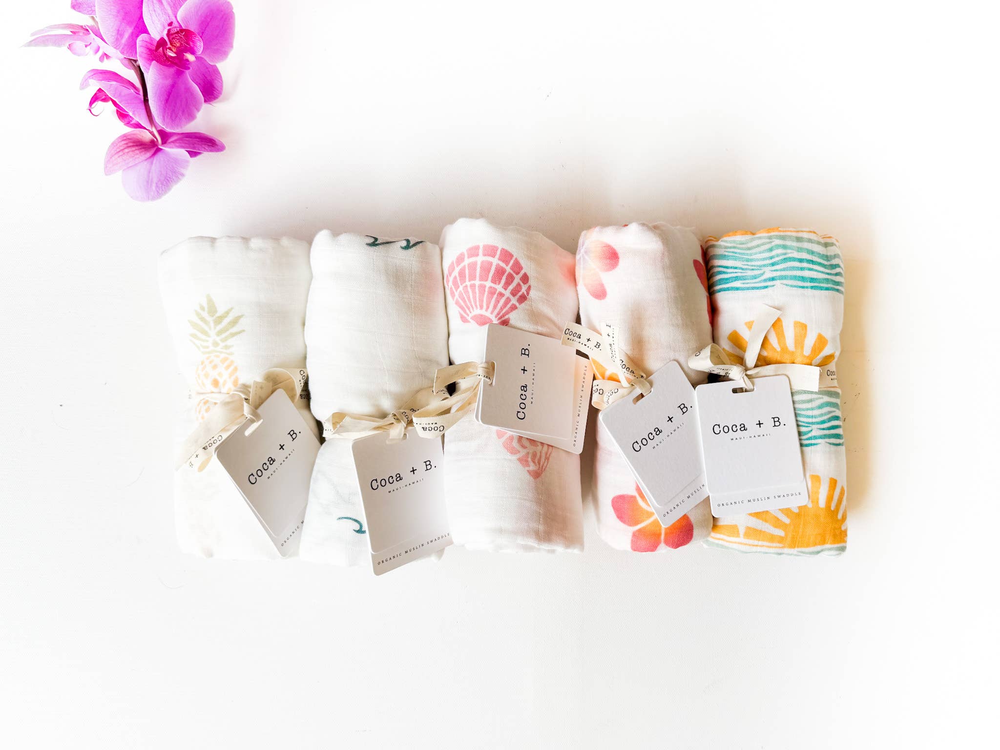 Coca + B.™ - Wholesale Milestone Blanket - Kids & Baby - Sun + Wave Organic Baby Swaddle | Surfer Nursery Decor11
