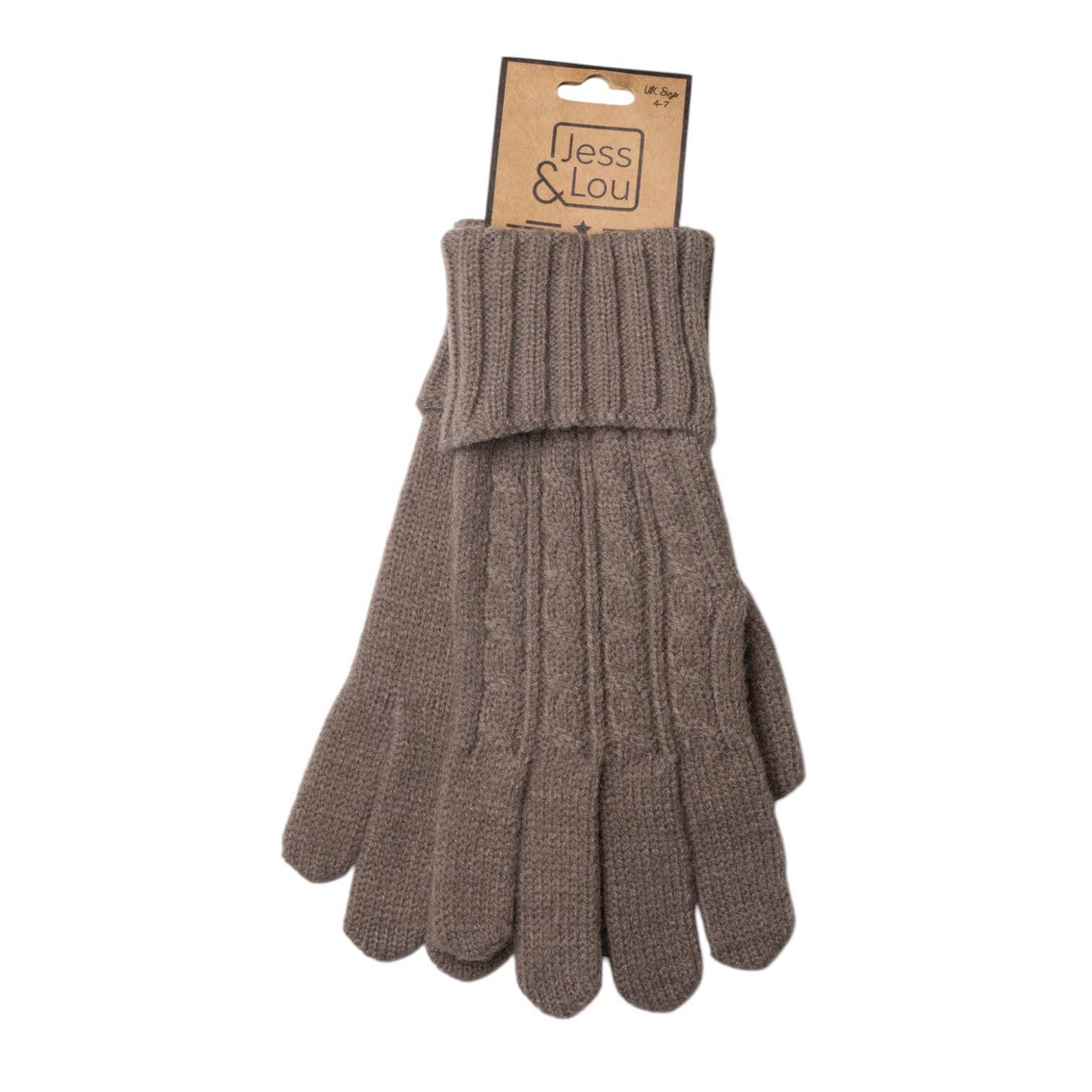 Jess & Lou - Vendita all'ingrosso Guanti - Donna - Guanti a Maglia con Treccia Calda Cappuccino GL21120
