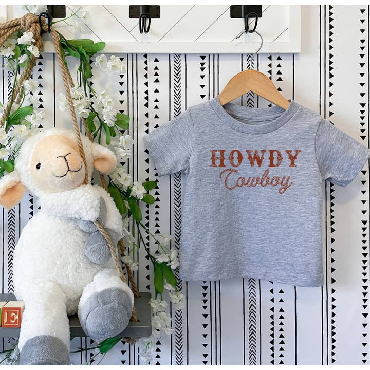 HOWDY COWBOY Graphic Baby Short Sleeve Tee for wholesale by Shamaim