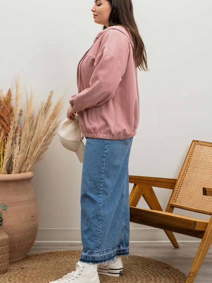 Blu Pepper - Wholesale Jacket - Women's - PLUS CORDUROY ZIP UP JACKET34