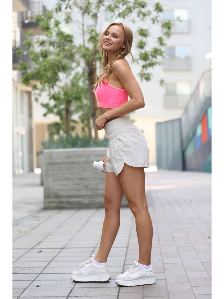 42POPS - Wholesale Shorts - Women's - '....Smocked waist track shorts w/ mesh pocket & lining20