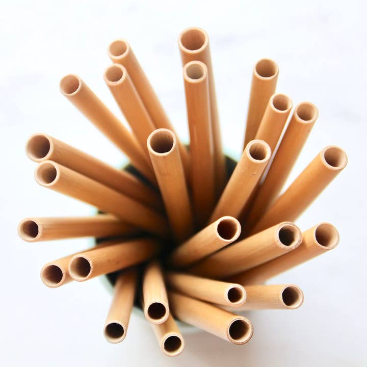 Rechte drinkrietjes van bamboe - 100 stuks voor wholesale door Happy Straw