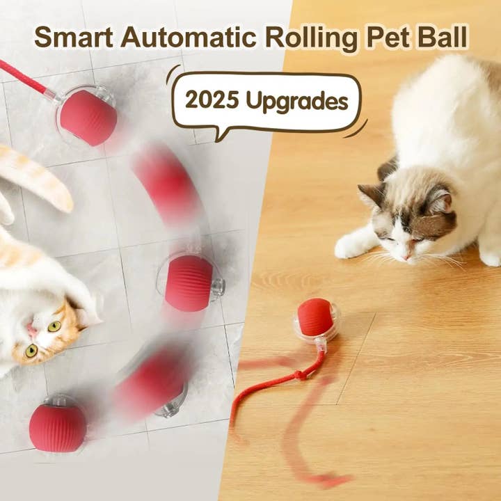 DIYSTORE – wholesale Pet toy – Cat – Cat Interactive Ball Toy, Automatic Rolling Ball with Tail, Rechargeable Smart Pet Interactive Toy, Intelligent Mouse for Cat