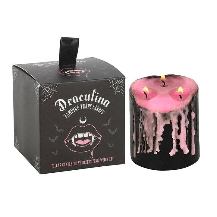 Something Different Wholesale - Wholesale Pillar Candle - Small Pink Vampire Tears Gothic Bleeding Pillar Candle1
