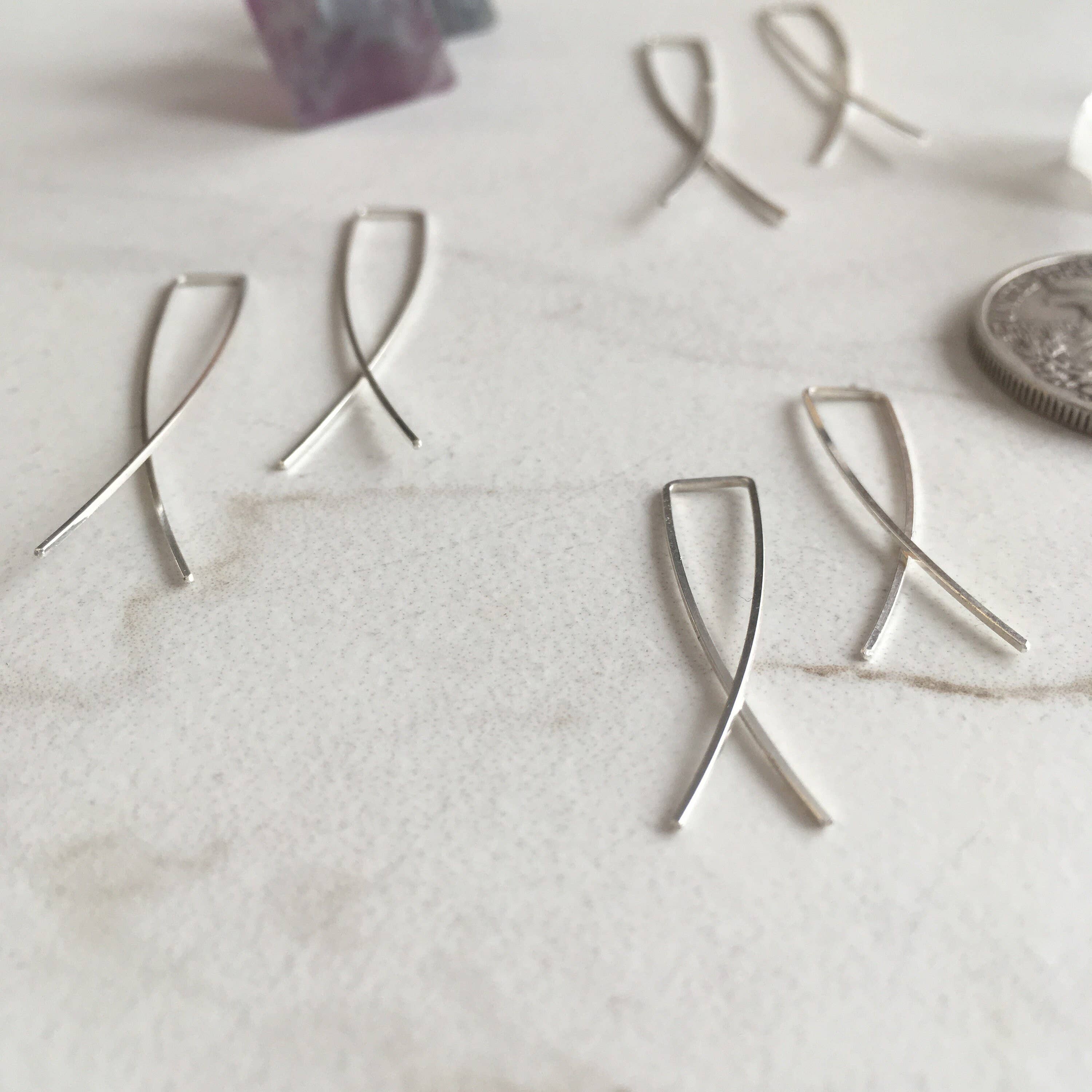 Prism Jewels – wholesale Hängande örhängen – Twist örhängen moderna minimalistiska gängare i guld, silver eller roséguld3