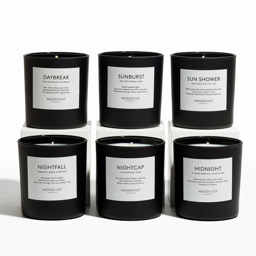 Moodcast Fragrance Co. - Wholesale Jar/Filled Candle - Coconut Wax Candle - Night & Day - Nightcap - 8 oz Glass Jar6