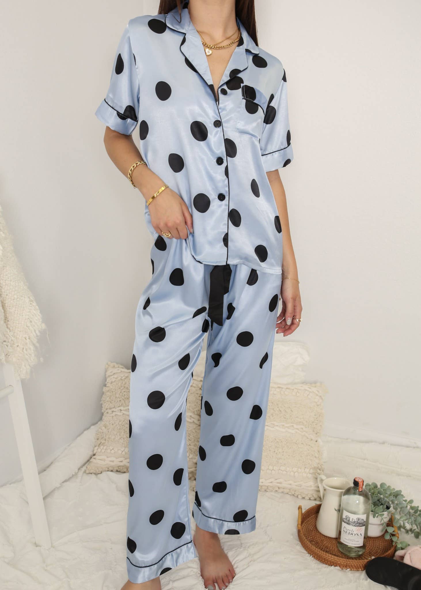 Anna Kaci Wholesale - Wholesale Sleepwear set – Women's - Multi 4 Piece Polka Dot Lounge Pajama Set20