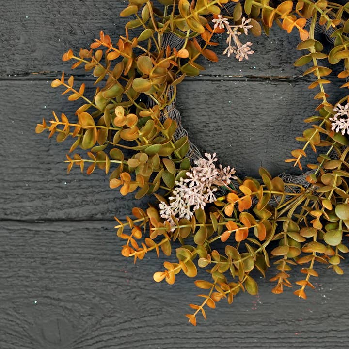 Holiday Depot Inc. - Wholesale Wreath - 530100- 22in Twig Wreath-Fall Mix Seeded Eucalyptus7