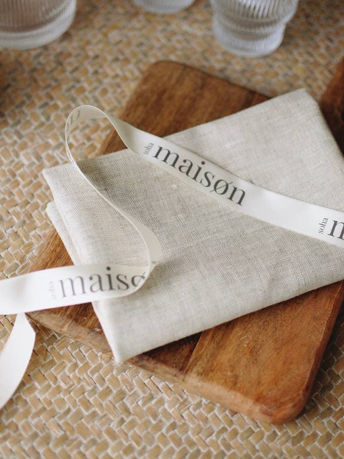 Dish towel - Cream linen for wholesale by Boutique Soha