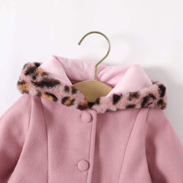 PatPat - Wholesale Coat - Baby - Baby Red Long-sleeve Button Leopard Hooded Wool Blend Coat10