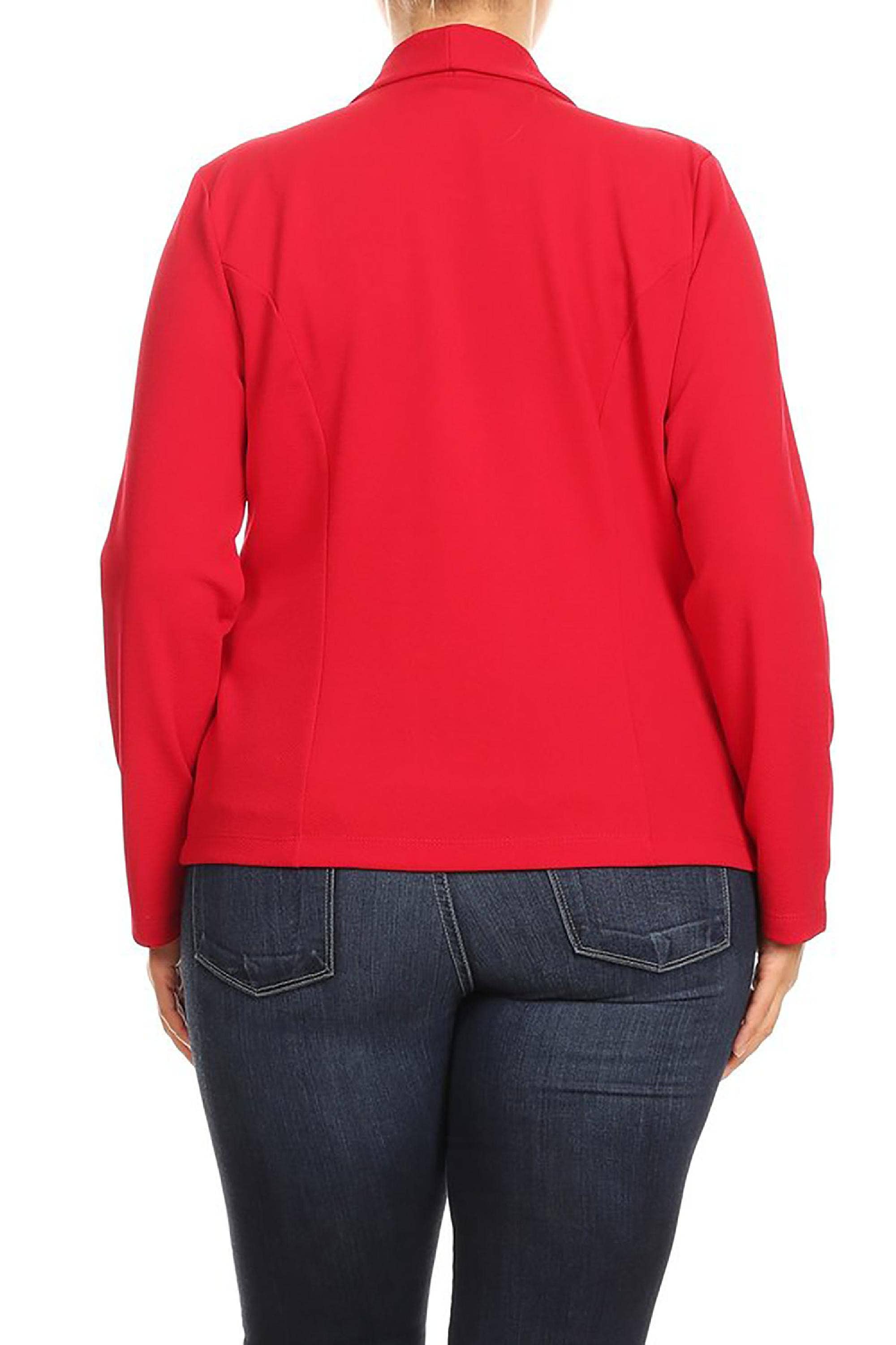 MOA COLLECTION - Wholesale Blazer - Women's - Women's Solid Casual Plus Size Trendy Blazer Jacket43