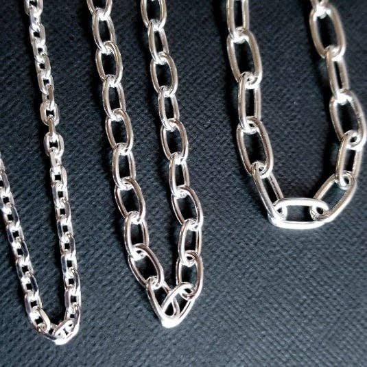 Inchoo bijoux inc - Venta al por mayor Collares de cadenas y eslabones - Cadena de eslabones de plata de ley maciza de 6 mm2
