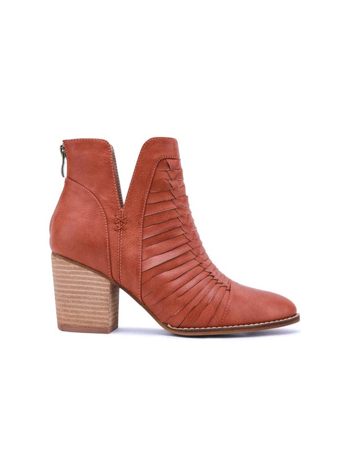 BEAST FASHION - Wholesale Booties - Women's - ALINA-16 Woven Detail Ankle Booties