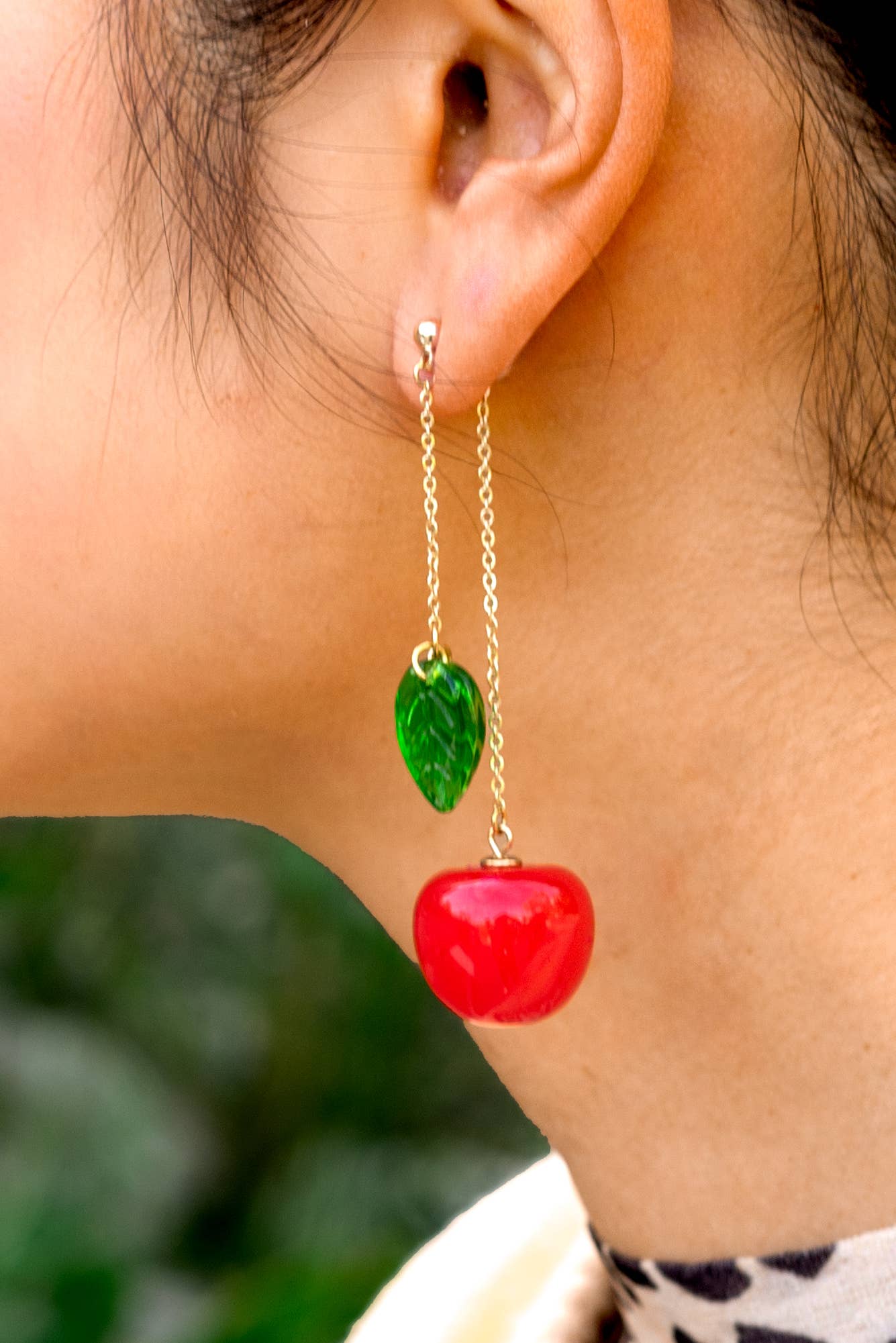 Peter and June - Wholesale Dangle Earrings - Cherry Bomb Layered Earrings - 18K Gold Plated/Murano Glass2