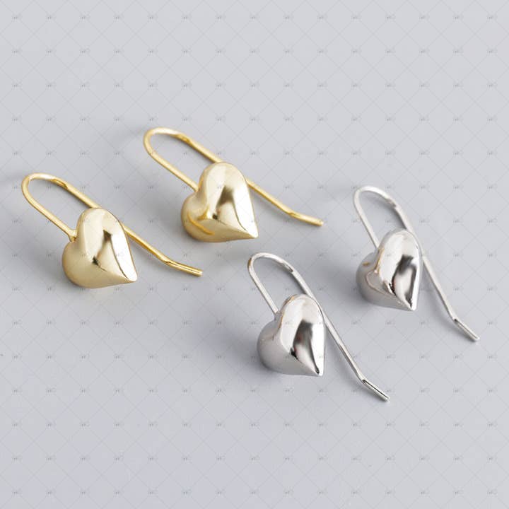 Boucles d'oreilles simples en forme de cœur en argent S925 pour la vente par Gioiellin - S925 Silver Jewelry