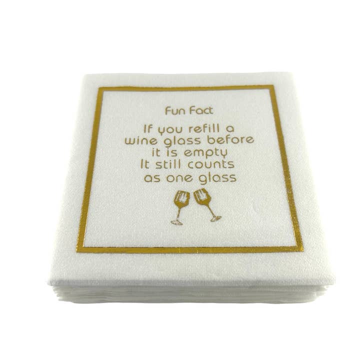 Maven Home - Wholesale Disposable Napkin - Linen-Feel Cocktail Napkins, Fun Fact