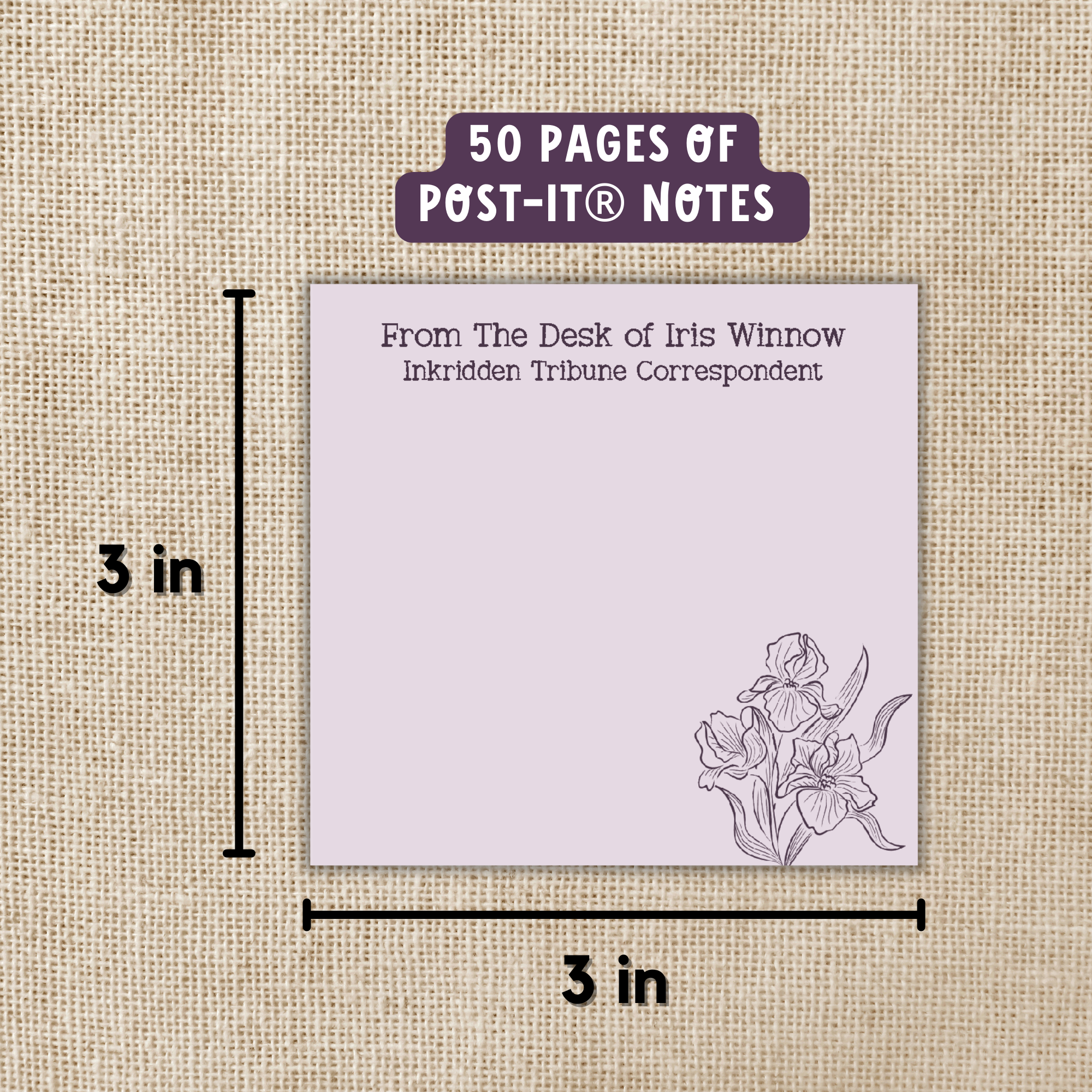 Kingdom of Threads - Wholesale Sticky Notes - Desk of Iris Winnow Sticky Notes | Divine Rivals1
