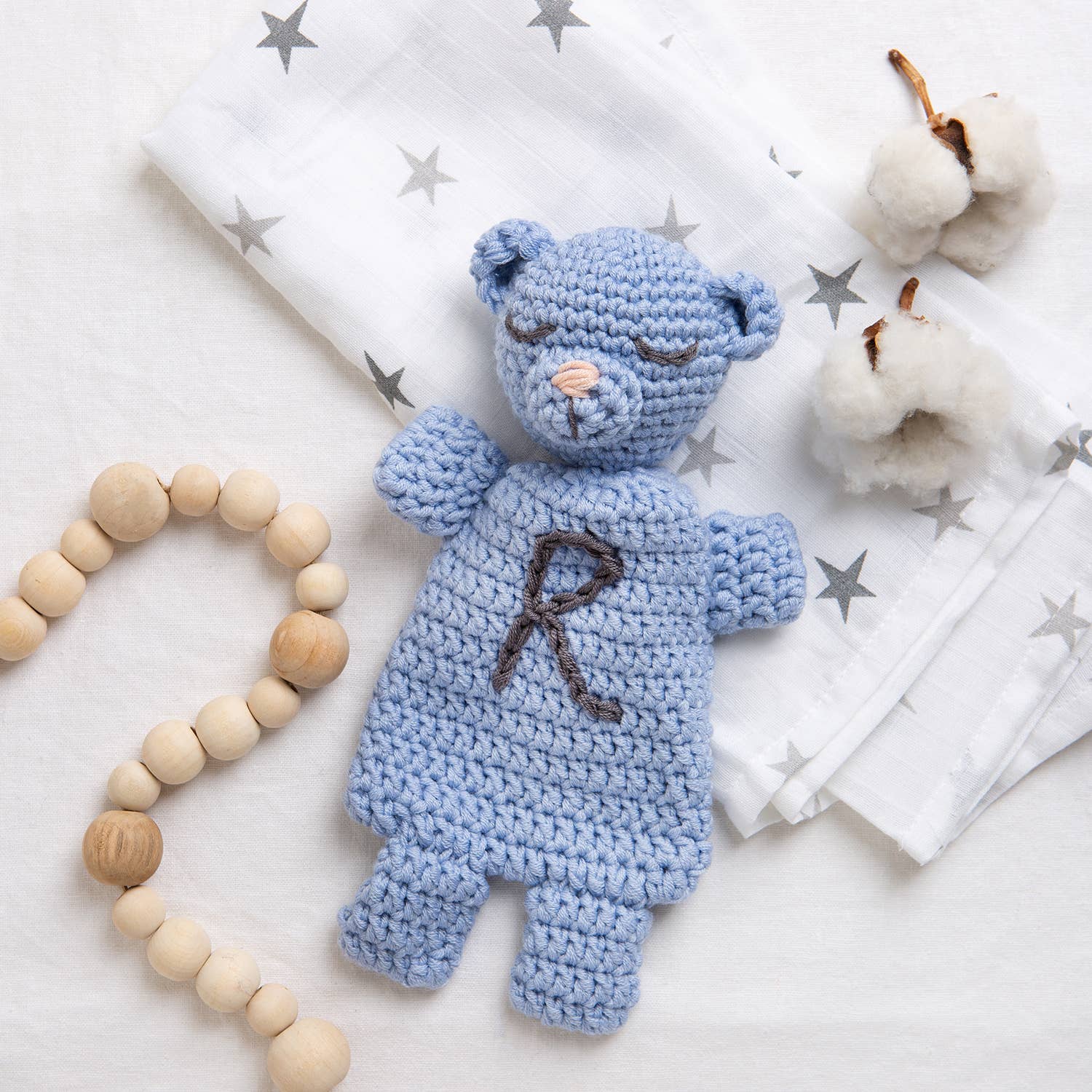 Wool Couture Company - Wholesale DIY Craft Kit - Personalised Teddy Comforter Easy Crochet Kit0