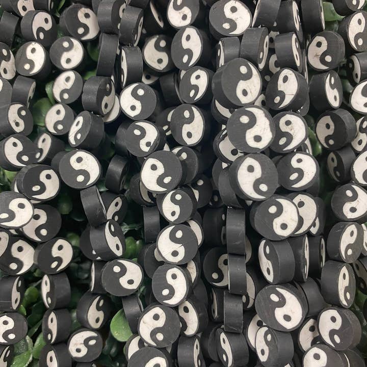 The Bead Bazaar - Wholesale Beads - 16" Yin Yang Beads, Keychain Ying Yang Beads, Black And White Yin Yang Beads, Small Yin Yang Spacer Beads, Kids DIY Jewelry, Bulk Yin Yang Beads1