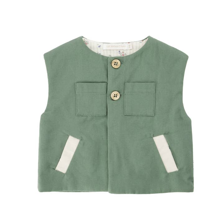 LES ENFANTINES - Wholesale Outerwear Vest - Kids - Forest turtle jacket1