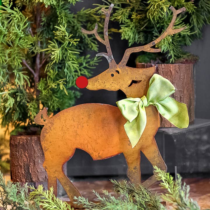 Prairie Dance - Vente Décoration de Noël - Renne danseur - petites statues de rennes en métal rouillé7
