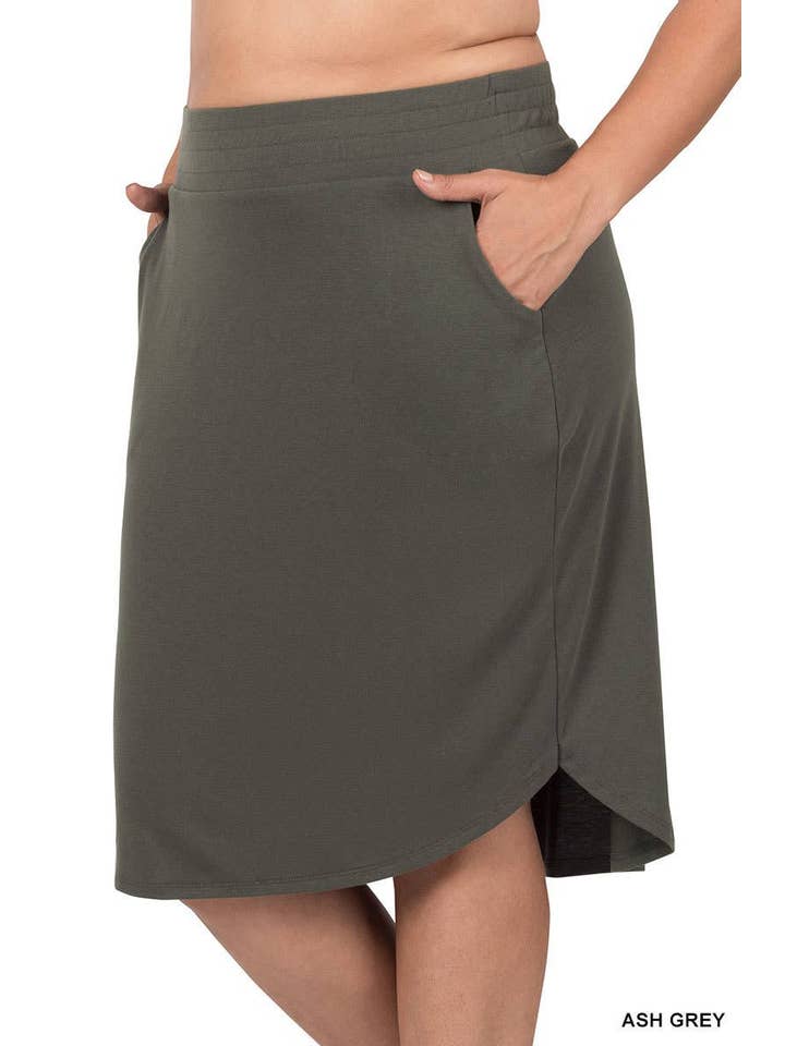 Vanilla Monkey - Wholesale Skirt - Women's - Plus Elastic Waist Tulip Hem Skirt